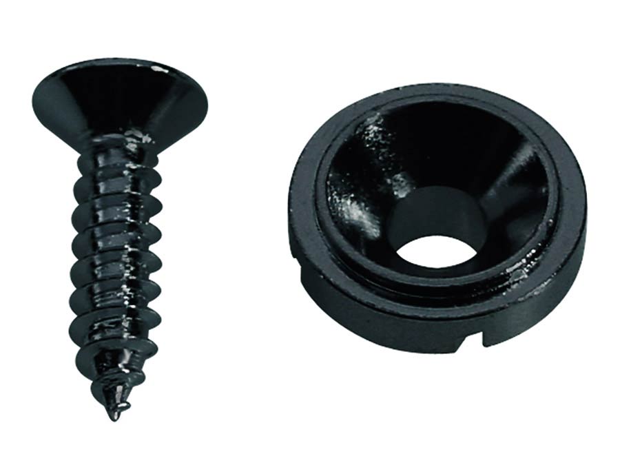 Boston SH-3-B snaargeleider, knoop model, zwart, inclusief schroef, diameter 10mm, hoogte 5mm