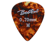 Boston PK-30-M 0.70 mm. plectrums, celluloid, tortoise, medium, standaard druppel model, 24-pack