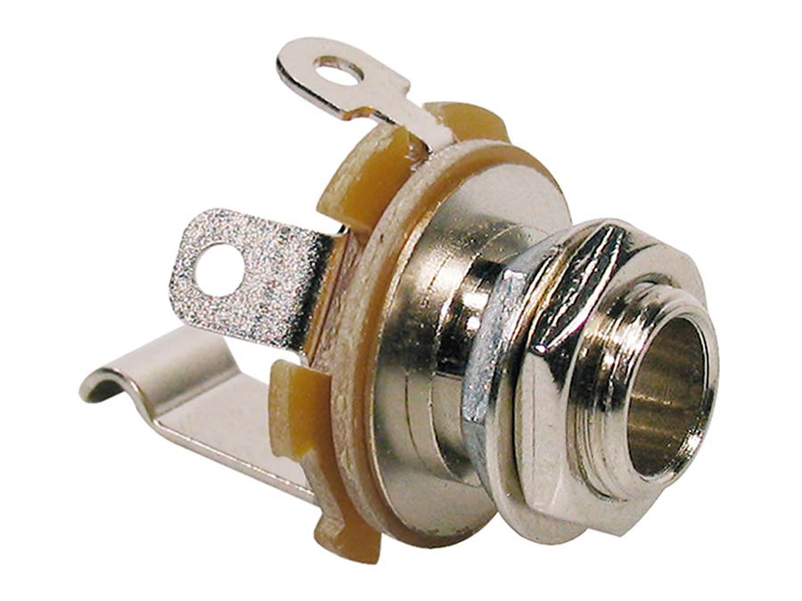 Boston SJ-2 chassis connector jack, 6,3mm, 2-polig, chrome, M9