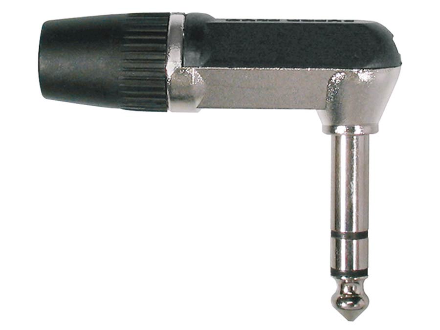 Boston S-3-RCS jack plug, 6,3mm, 3-polig, aluminium, haaks, rubber 7mm