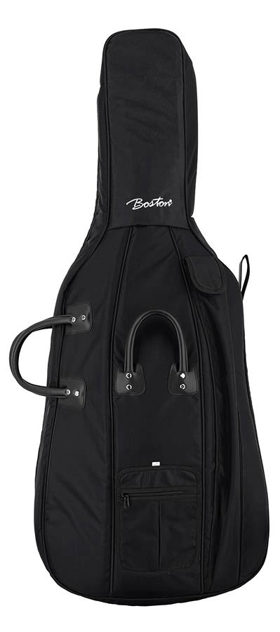 Boston CT-344-BK cello bag 23mm padded 4/4, black, resistant nylon cover, 2 straps, various pockets