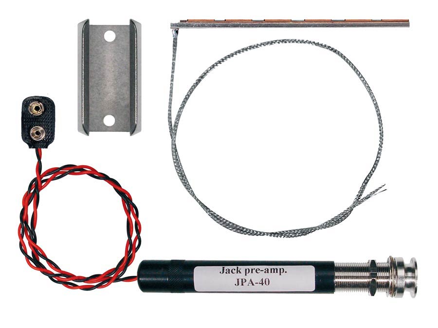 Boston JPA-40 preamp pickup system, "natural acoustics", battery holder, preamp, piezo pickup