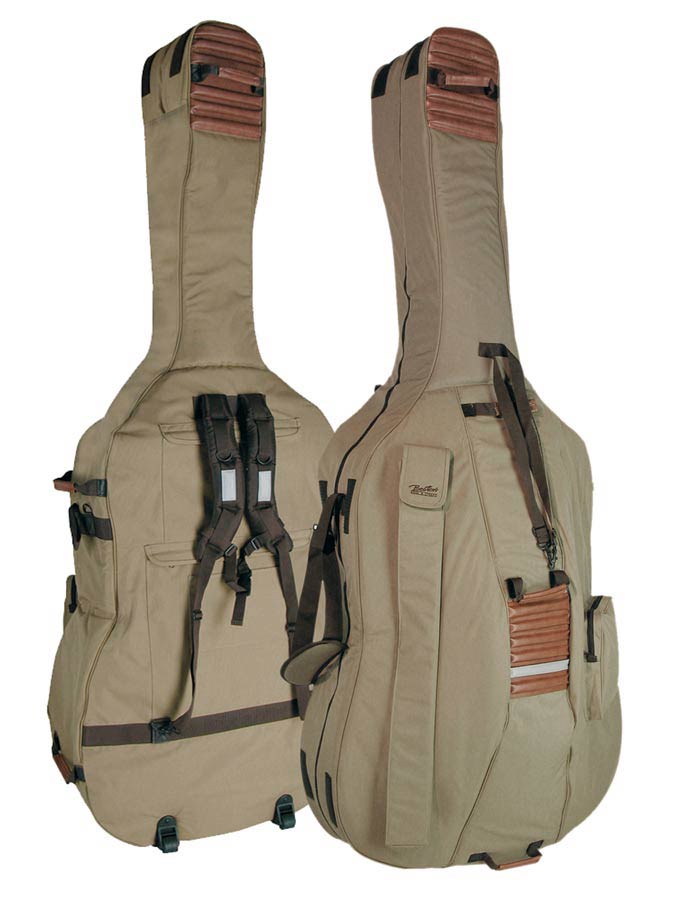 Boston CB-544 contrabashoes 4/4, beige-bruin, 23mm gevoerd, deluxe model, 2 riemen, diverse accessoire vakken