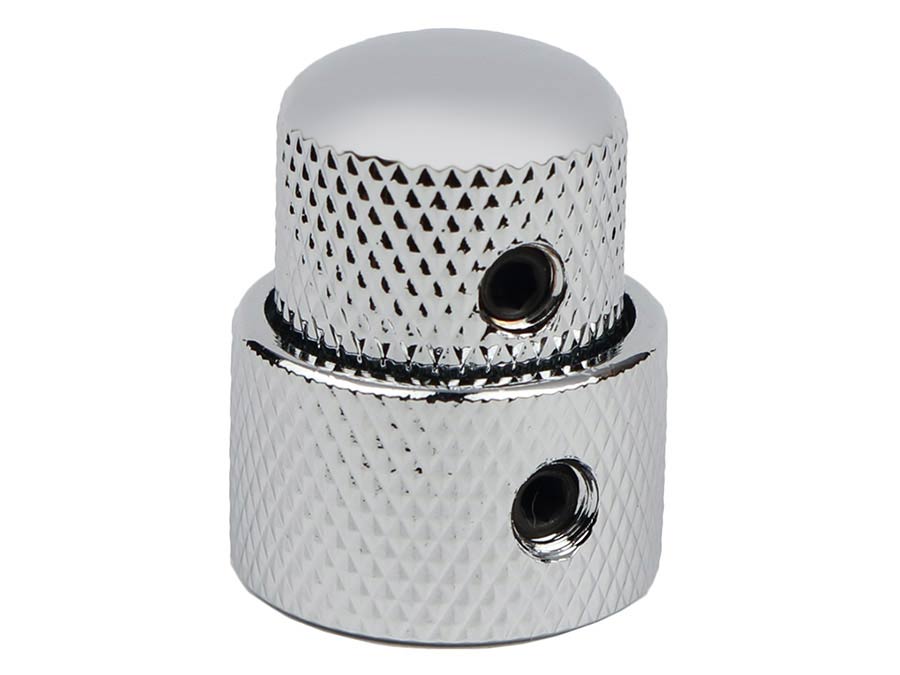 Boston KCH-280 double dome knob, metal, 15x14 + 19x12mm, with set screws allen type, shaft size 6,0 + 8,0, chrome