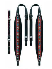 Boston 80-X-TVB accordeon riemen, tirol,102-107 x 8,0 cm, rugriem "tiroler", leder & zwart velours