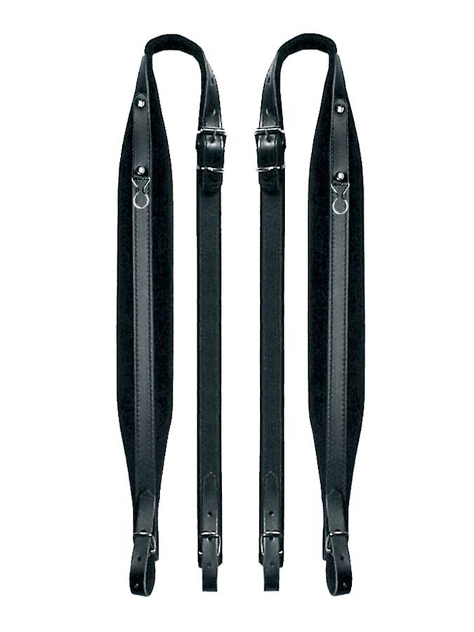 Boston 60-X-CV accordeon riemen, 120 bassen, 102-107 x 6,0cm, split leder, velours voering, zwart