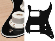 Boston ST-331-B slagplaat, Stallion, 3 ply, black, HH, 2 pot holes, toggle switch