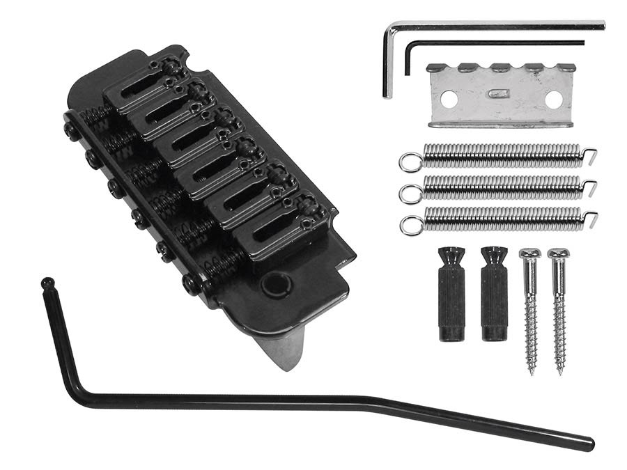 Boston T-350-B Stallion tweepunts-tremolo 10,8 mm met rolzadels zwart