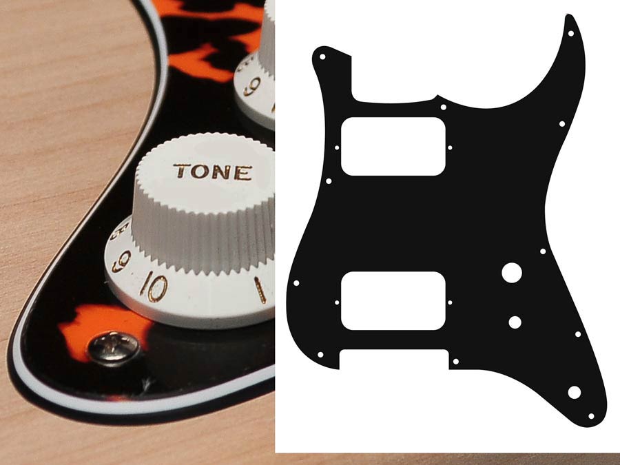 Boston ST-331-WCO slagplaat, Stallion, 3 ply, wild cat orange, HH, 2 pot holes, toggle switch