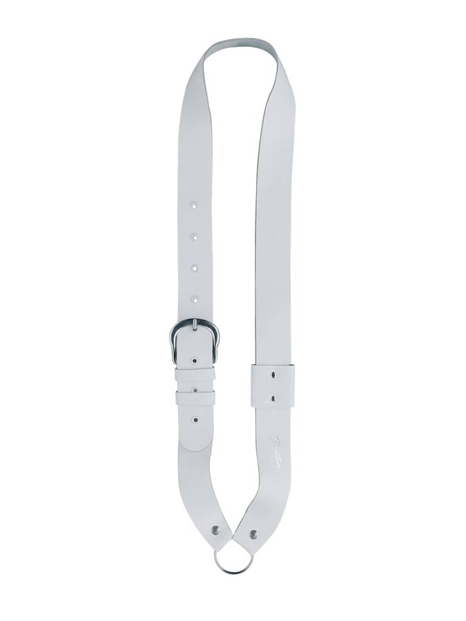 Boston JB-10 bandelier voor kleine trom (kindermodel), leder, wit 140 cm x 4 cm