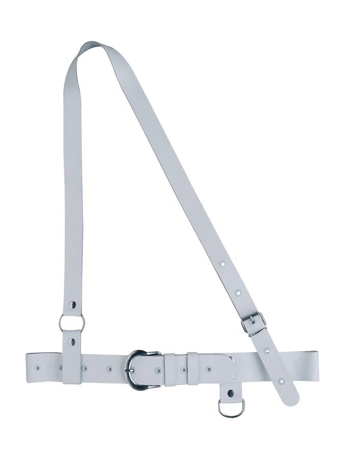 Boston JK10W koppel, junior model, leder, wit