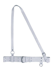 Boston SK10 koppel, senior model, leder, wit
