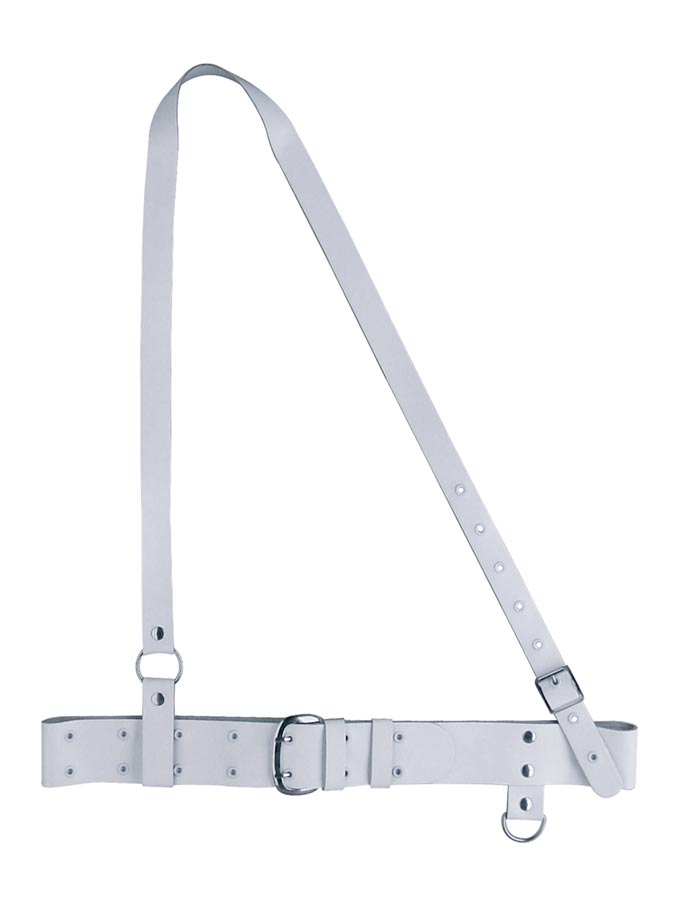Boston SK10 koppel, senior model, leder, wit