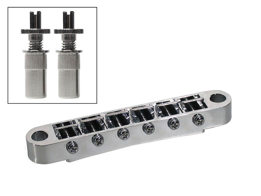 Boston B-162-C brug voor e-gitaar, "tune'o matic", chroom, stud spacing 73,0mm, stud diam 6,5mm