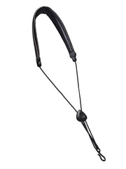 Boston SR-35-BK riem voor saxofoon, leder look, gevoerd, zwart, breedte: 35 mm