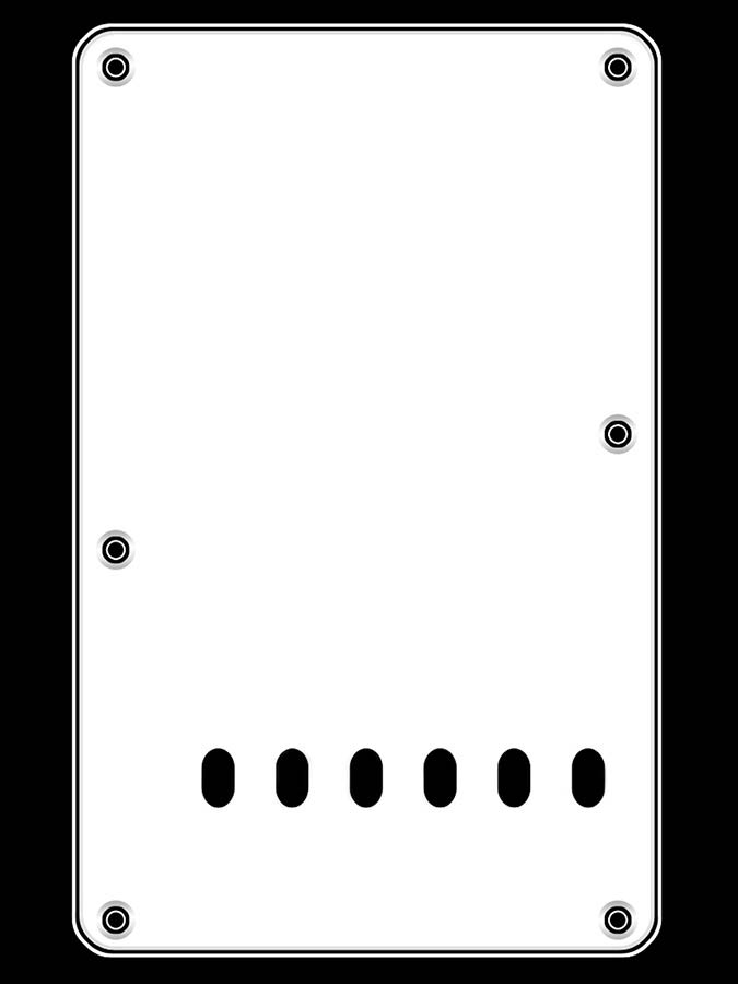 Boston BP-313-W rugplaat, string spacing 11,2mm, wit, 3 ply, standaard Stallion, 86x138mm