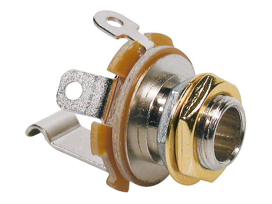 Boston SJ-2-GD chassis connector jack, 6,3mm, 2-polig, goud, M9