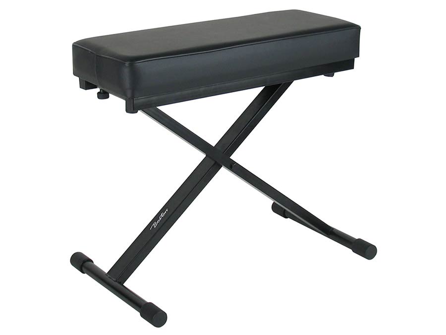 Boston OB-90 keyboardbank, X-model, met EZ adjust, zwart, leather look zitting (53x24 cm.)