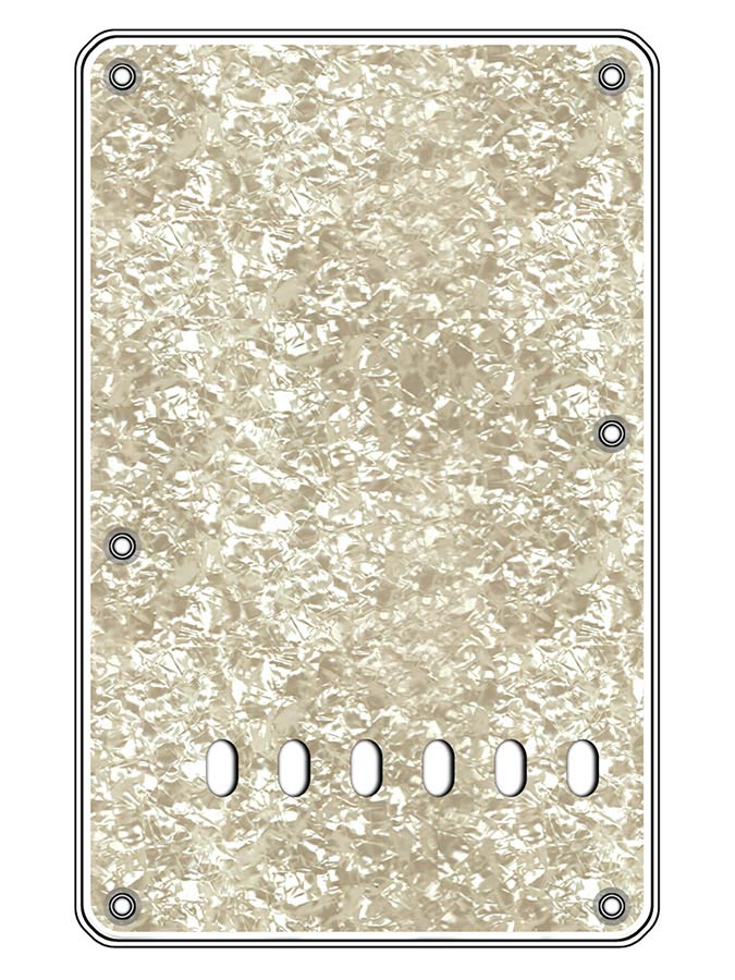 Boston BP-413-PW rugplaat, string spacing 11,2mm, parel wit, 4 ply, standaard Stallion, 86x138mm