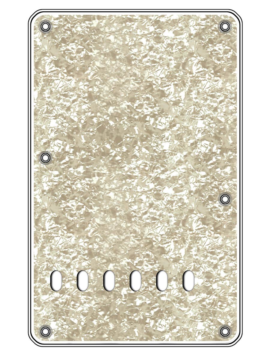 Boston BPL413-PW rugplaat, string spacing 11,2mm, parel wit, 4 ply, standaard Stallion, 86x138mm, linkshandig