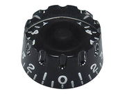Boston KB-116 speed knob (notched edge), for inch type pot shaft, transparent black