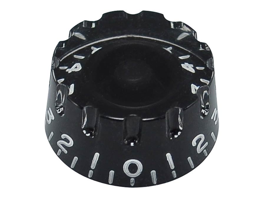 Boston KB-116 speed knob (notched edge), for inch type pot shaft, transparent black