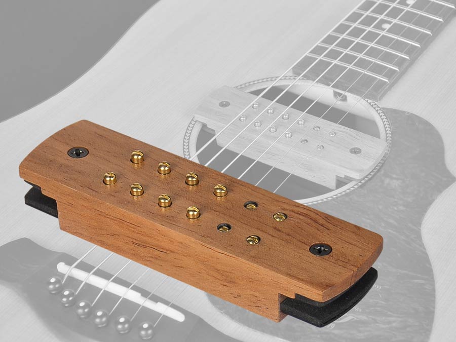 Boston SHP-250 soundhole pickup, humbucker with adjustable poles, 60cm cable + jack socket, with solid bubinga cov