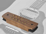 Boston SHP-230-EPJ soundhole pickup, humbucker with adjustable poles and endpin jack, with solid walnut cover
