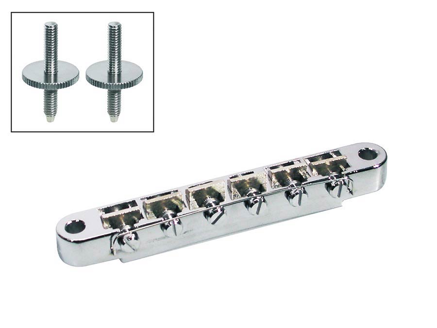 Boston B-160-N brug voor e-guitar, "tune'o matic", stud spacing 73,5mm, stud diam 4mm, nickel