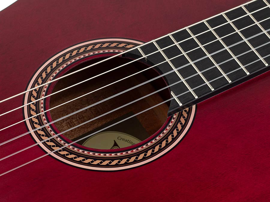 Valencia VC204TWR Klassieke gitaar 4/4 – Transparant wijnrood