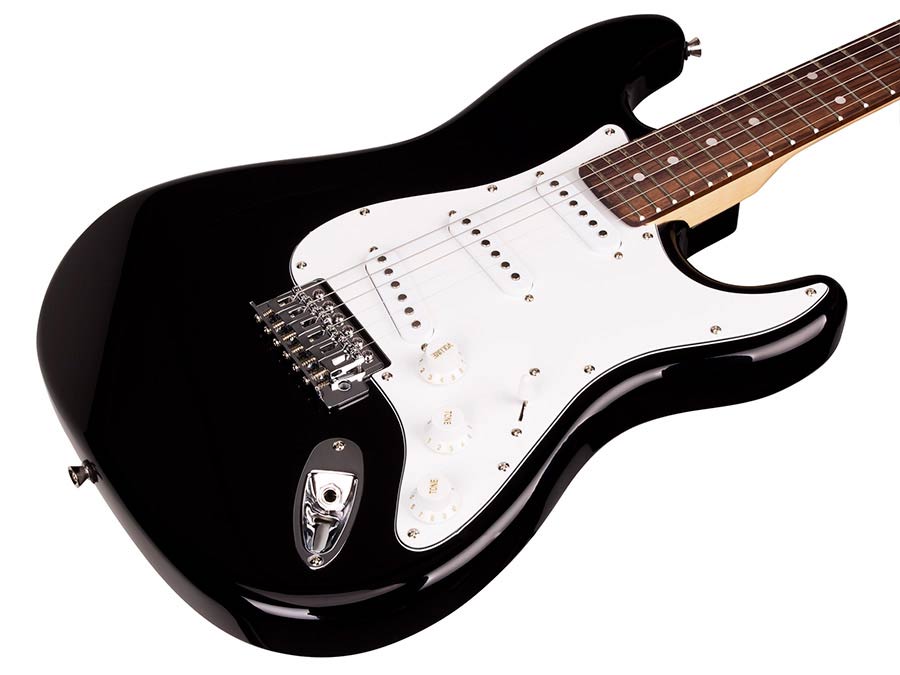 SX ED1 elektrische gitaar (zwart)