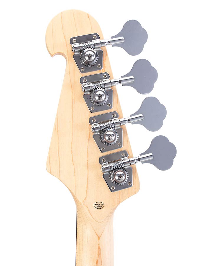 SX P-Style elektrische basgitaar met split single coil element, inclusief draagtas, 3-standenregelaar