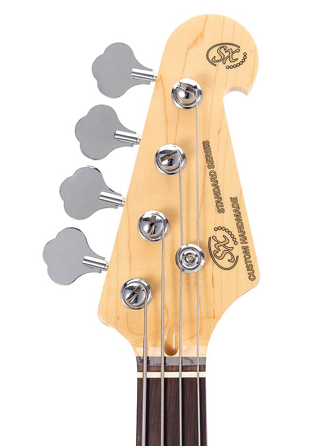 SX BD2 P-Style elektrische basgitaar met tas – wit