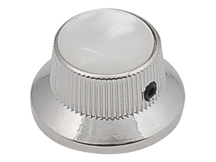 Boston KN-261 bell knob with pearloid inlay, nickel