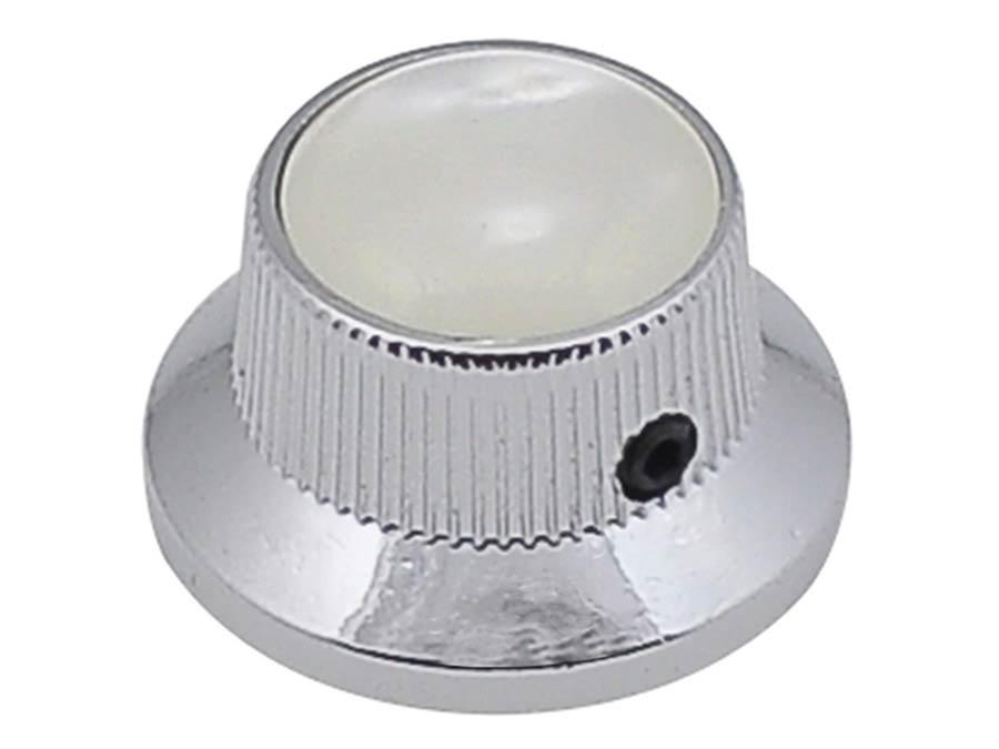 Boston KCH-261 bell knob with pearloid inlay, chrome