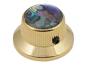 Boston KG-262 bell knob with abalone inlay, gold