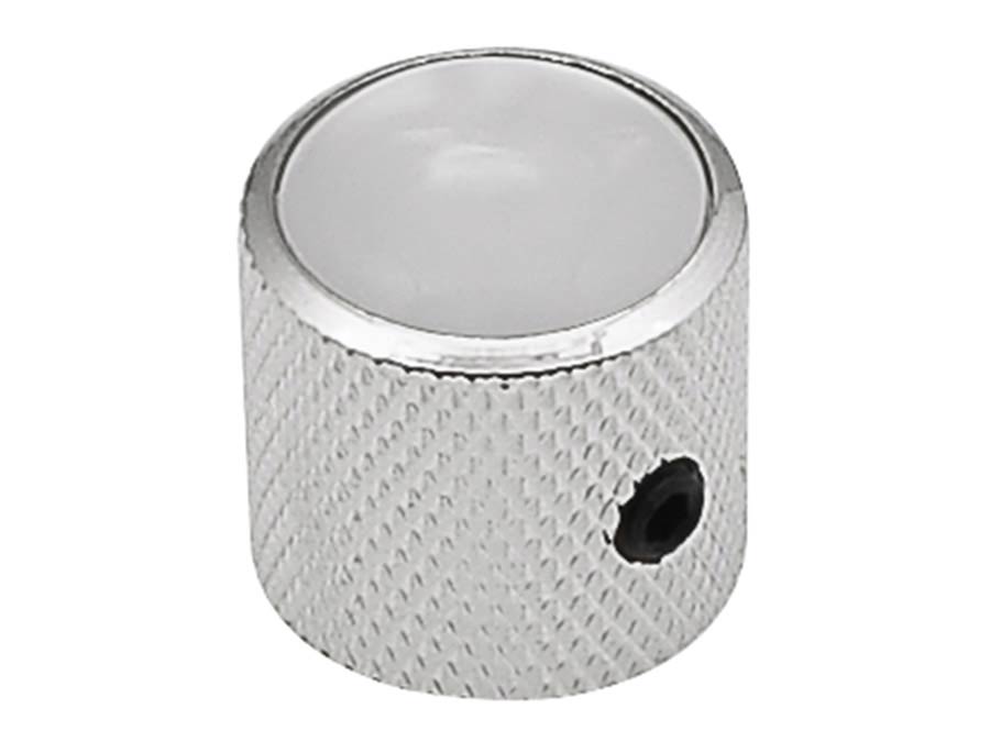 Boston KN-236 dome knob with pearloid inlay, 18x18mm with set screw, nickel
