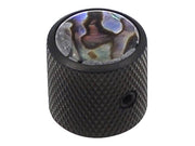 Boston KB-237 dome knob with abalone inlay, 18x18mm with set screw, black