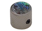 Boston KBN-237 dome knob with abalone inlay, 18x18mm with set screw, black nickel