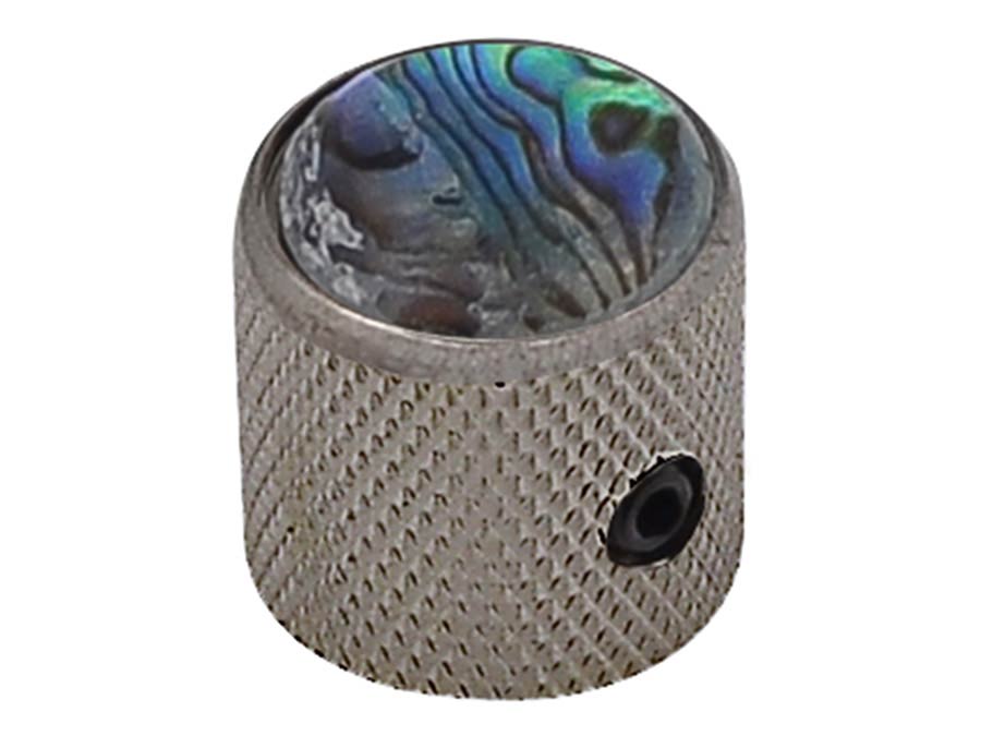 Boston KBN-237 dome knob with abalone inlay, 18x18mm with set screw, black nickel