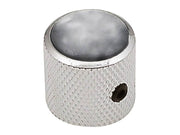 Boston KN-239 dome knob with black pearl inlay, 18x18mm with set screw, nickel