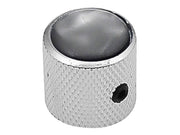 Boston KCH-239 dome knob with black pearl inlay, 18x18mm with set screw, chrome