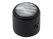 Boston KB-239 dome knob with black pearl inlay, 18x18mm with set screw, black