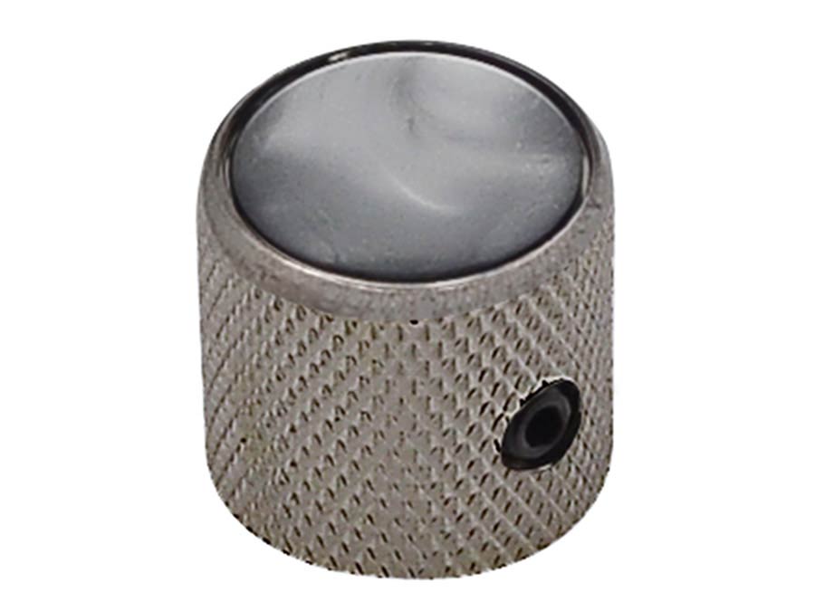 Boston KBN-239 dome knob with black pearl inlay, 18x18mm with set screw, black nickel