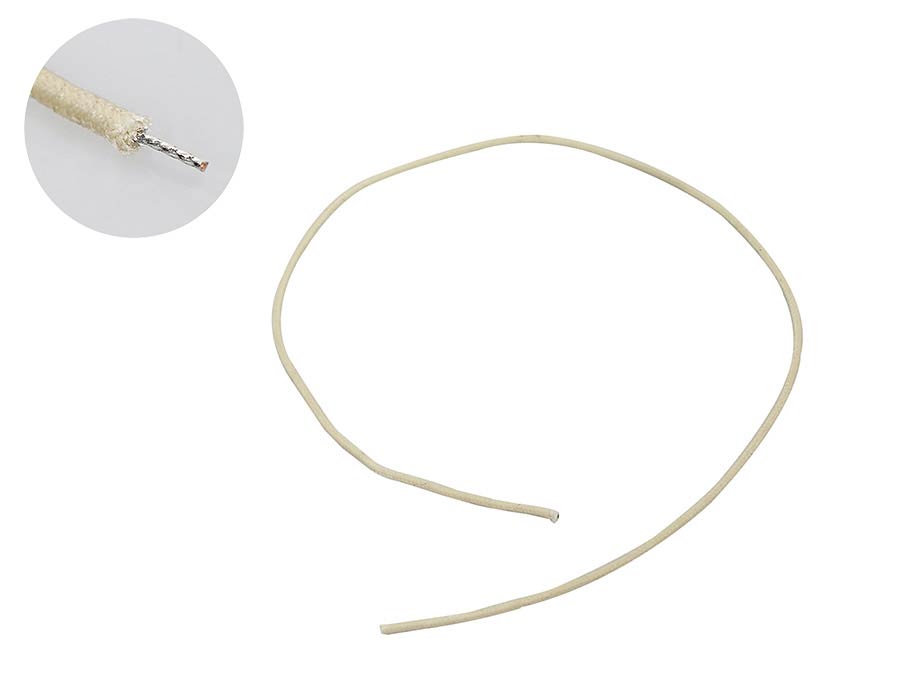 Boston PBW1/WH USA made waxed cotton braided push back wire, wit, 1 ft
