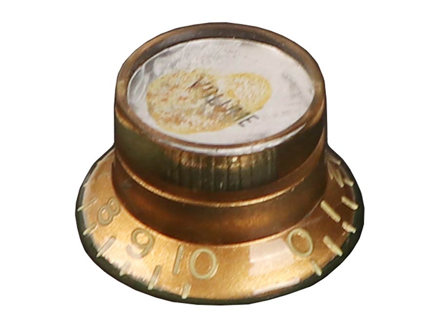 Boston KG-130-VSIR hat knob LP/SG style, gold with silver cap, relic, Volume, inch size for USA pots