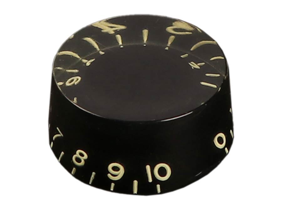 Boston KB-110I-R speed knob (hatbox), inch size for USA pots, relic black