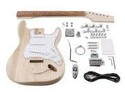 Boston KIT-ST-35 guitar assembly kit, Stallion model, ash body, maple neck, pauferro fb, S-S-S pickups