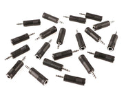 Boston AT-120/20 adaptor, 6,3mm jack female stereo, 20 pcs bulk pack, 3,5mm jack male stereo