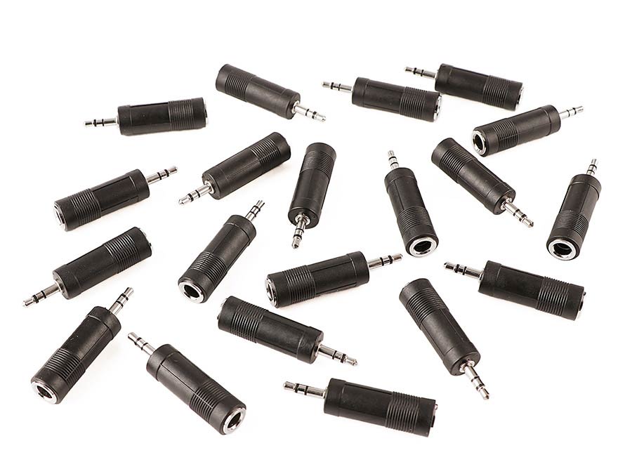 Boston AT-120/20 adaptor, 6,3mm jack female stereo, 20 pcs bulk pack, 3,5mm jack male stereo